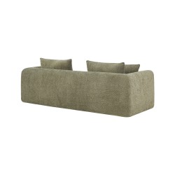 MORPHEO 3-Sitzer-Kompressions-Klappsofa, grüner Bouclé-Stoff