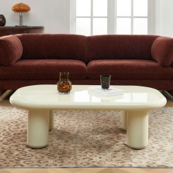 MOXY 120 cm weiß glänzend lackierter niedriger Tisch