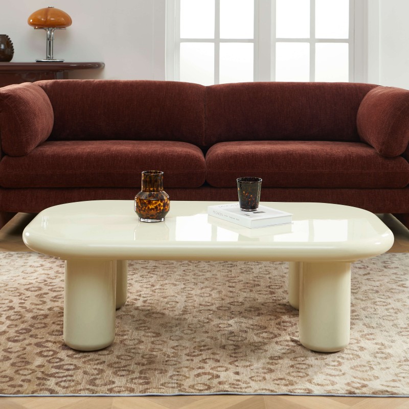 MOXY 120 cm weiß glänzend lackierter niedriger Tisch