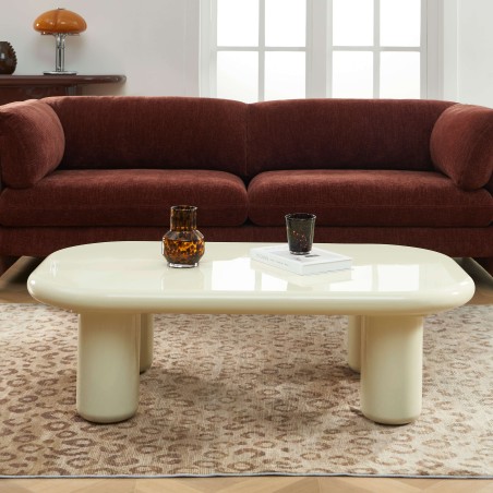 Tavolino MOXY 120 cm laccato bianco lucido