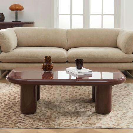 Tavolino MOXY con finitura laccata lucida rossa 120 cm