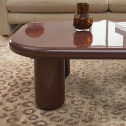 Tavolino MOXY con finitura laccata lucida rossa 120 cm