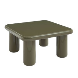 Table basse MOXY finition laquée brillante vert olive 80cm