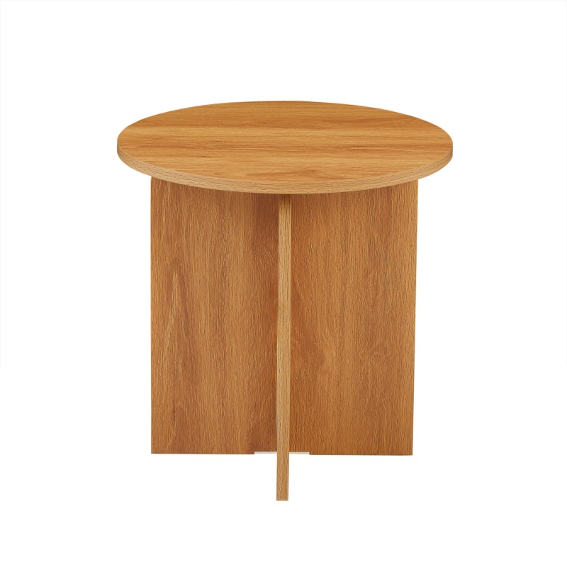 Table basse ronde OCANA effet chêne h50cm