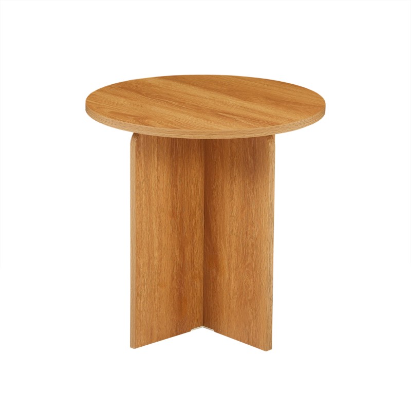 Table basse ronde OCANA effet chêne h50cm