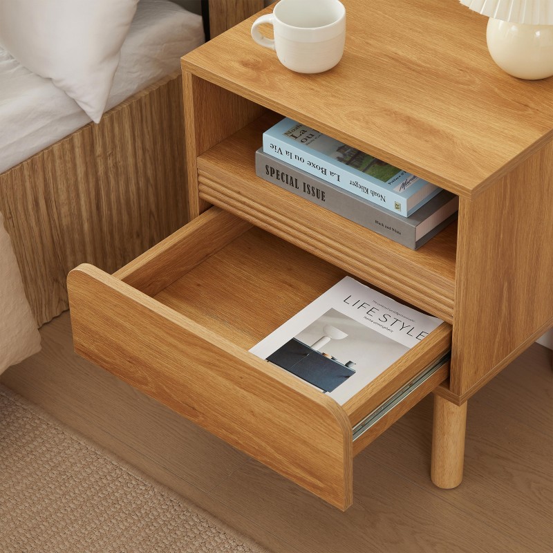 Table de chevet ORO effet chêne 1 tiroir