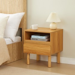 Table de chevet ORO effet chêne 1 tiroir