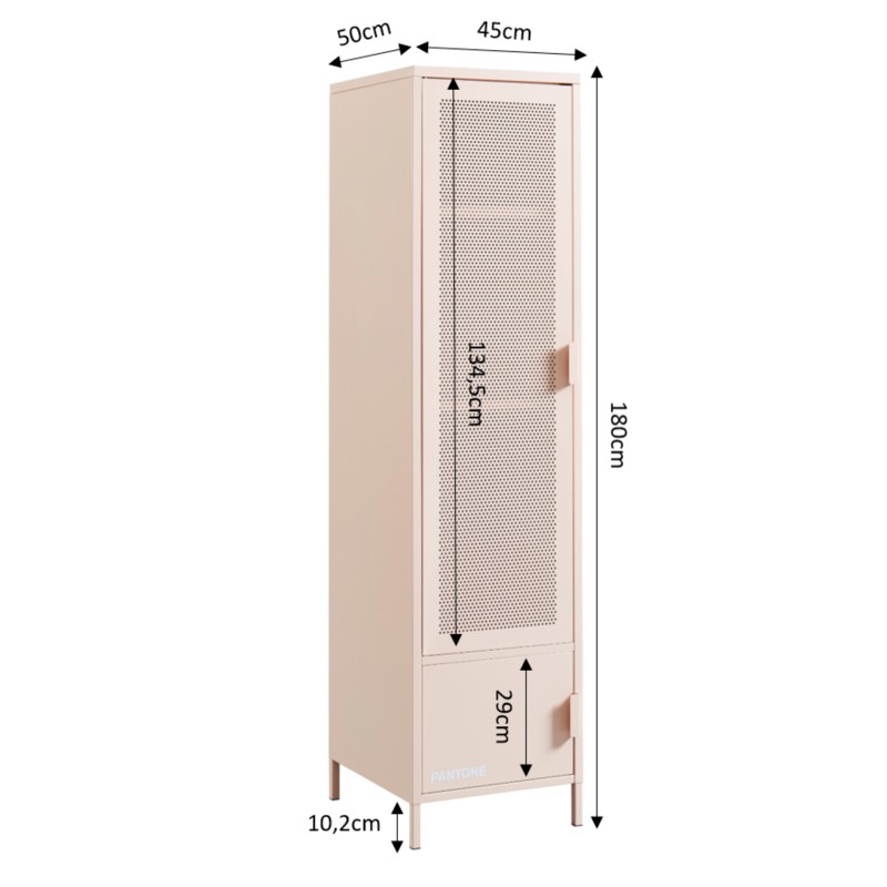 Armadio PANTONE in metallo rosa cipria h180cm