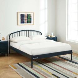 Letto PANTONE 140x190 in metallo blu notte con rete inclusa