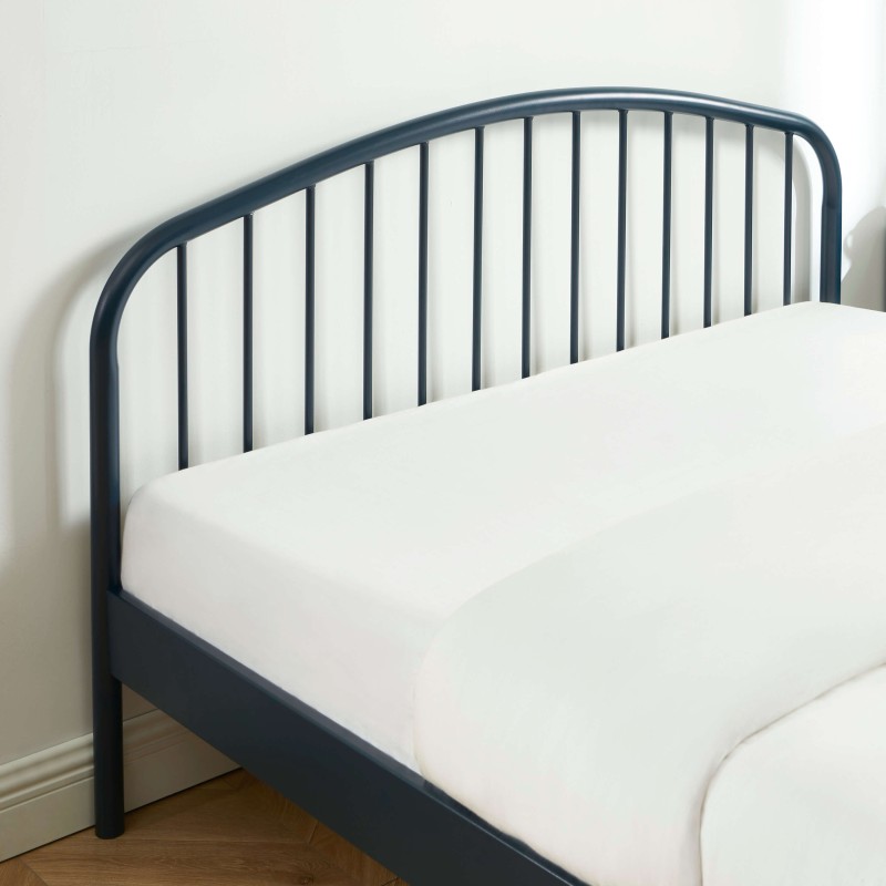 Letto PANTONE 140x190 in metallo blu notte con rete inclusa