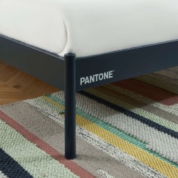 Letto PANTONE 140x190 in metallo blu notte con rete inclusa