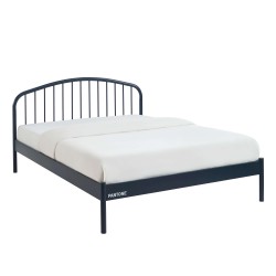 Letto PANTONE 140x190 in metallo blu notte con rete inclusa