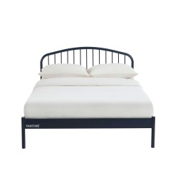 Letto PANTONE 140x190 in metallo blu notte con rete inclusa