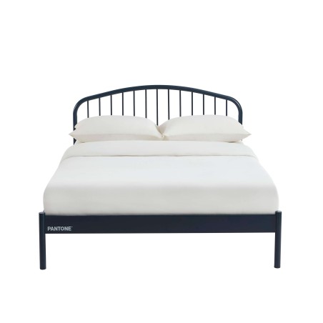 Letto PANTONE 140x190 in metallo blu notte con rete inclusa