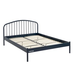 Letto PANTONE 140x190 in metallo blu notte con rete inclusa