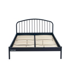 Letto PANTONE 140x190 in metallo blu notte con rete inclusa