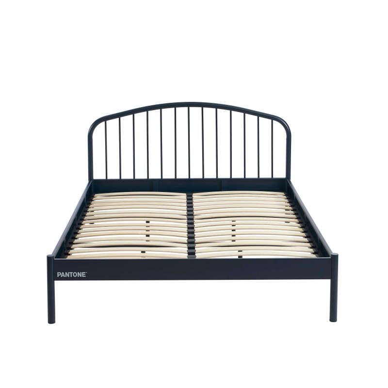 Letto PANTONE 140x190 in metallo blu notte con rete inclusa