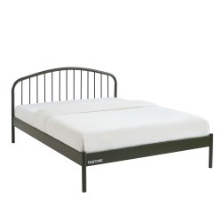 Letto PANTONE 140x190 in metallo verde oliva con rete inclusa