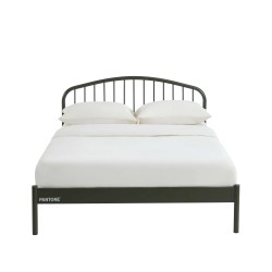Letto PANTONE 140x190 in metallo verde oliva con rete inclusa