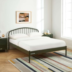 Letto PANTONE 140x190 in metallo verde oliva con rete inclusa