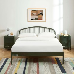 Letto PANTONE 140x190 in metallo verde oliva con rete inclusa