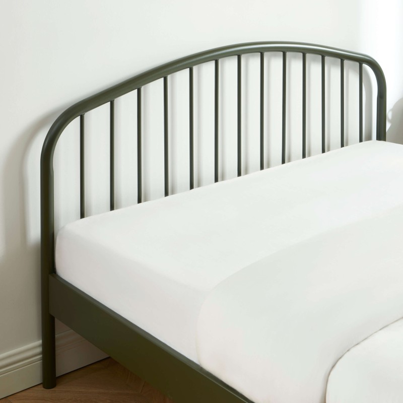 Letto PANTONE 140x190 in metallo verde oliva con rete inclusa