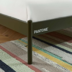Letto PANTONE 140x190 in metallo verde oliva con rete inclusa