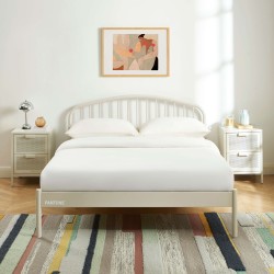 Letto PANTONE 140x190 in metallo beige sabbia con rete inclusa