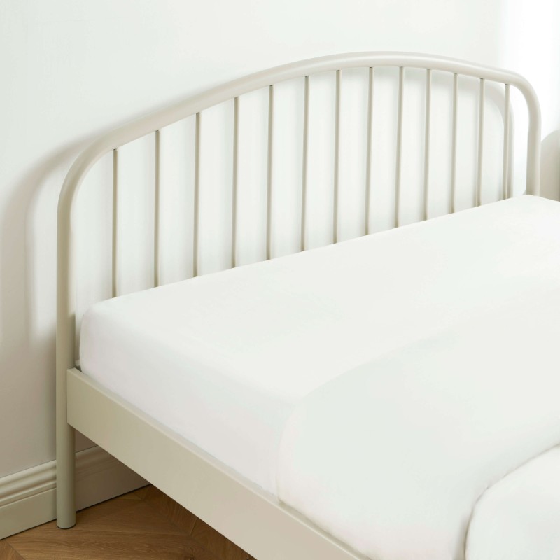 Letto PANTONE 140x190 in metallo beige sabbia con rete inclusa