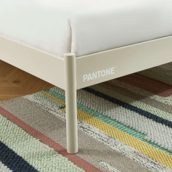 Letto PANTONE 140x190 in metallo beige sabbia con rete inclusa