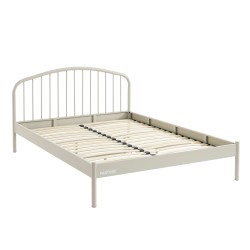 Letto PANTONE 140x190 in metallo beige sabbia con rete inclusa