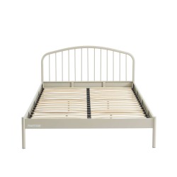 Letto PANTONE 140x190 in metallo beige sabbia con rete inclusa