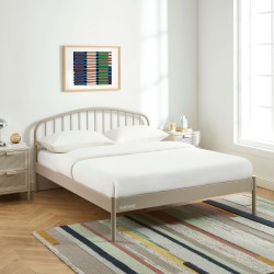 Letto PANTONE 140x190 in metallo tortora con rete inclusa