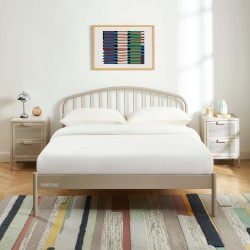 Letto PANTONE 140x190 in metallo tortora con rete inclusa