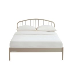 Letto PANTONE 140x190 in metallo tortora con rete inclusa