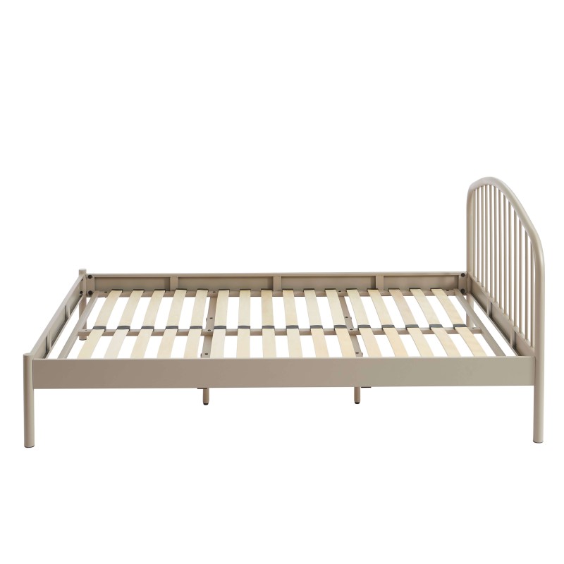 Letto PANTONE 140x190 in metallo tortora con rete inclusa