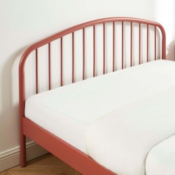 Letto PANTONE 140x190 in metallo terracotta con rete inclusa