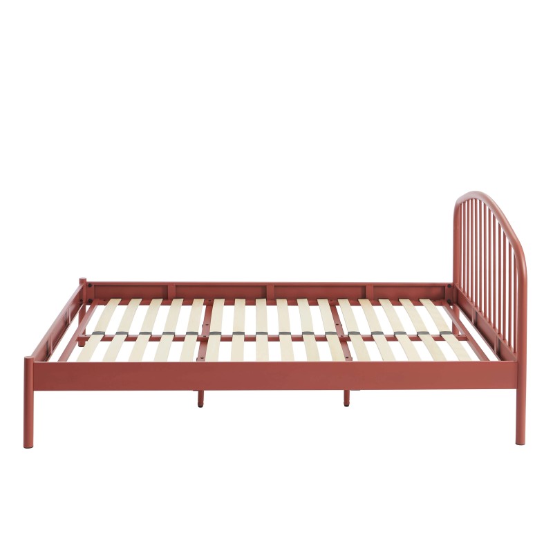 Letto PANTONE 140x190 in metallo terracotta con rete inclusa