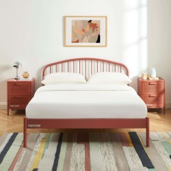 Letto PANTONE 140x190 in metallo terracotta con rete inclusa