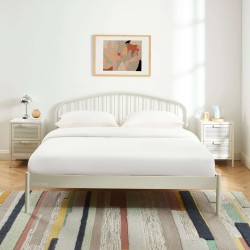 Letto PANTONE 160x200 in metallo color sabbia beige con rete inclusa