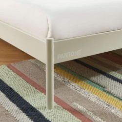 Letto PANTONE 160x200 in metallo color sabbia beige con rete inclusa