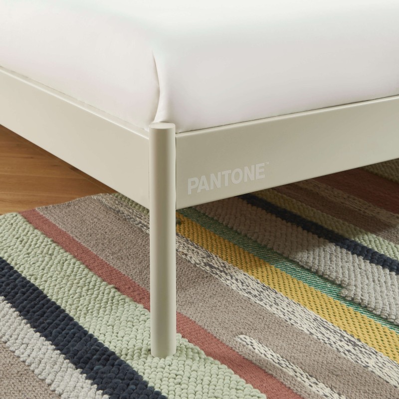 Letto PANTONE 160x200 in metallo color sabbia beige con rete inclusa