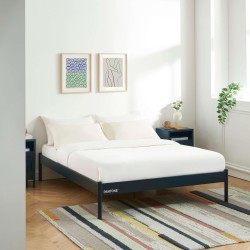 Letto PANTONE 140x190 in metallo blu notte con rete inclusa