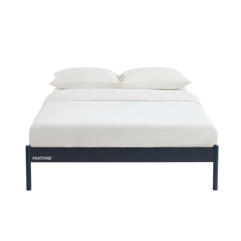 Letto PANTONE 140x190 in metallo blu notte con rete inclusa