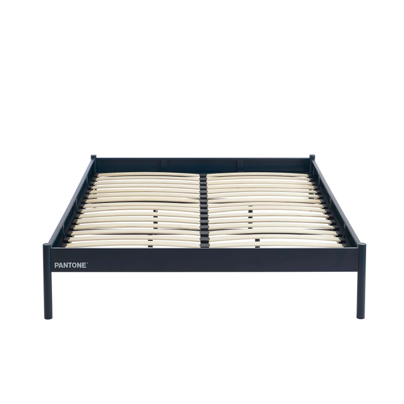 Letto PANTONE 140x190 in metallo blu notte con rete inclusa