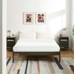 Letto PANTONE 140x190 in metallo verde oliva con rete inclusa