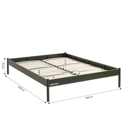 Letto PANTONE 140x190 in metallo verde oliva con rete inclusa