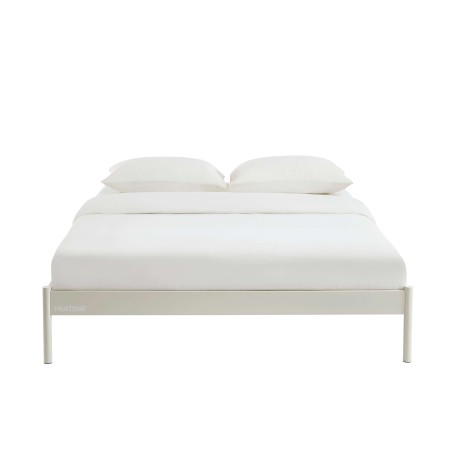 Letto PANTONE 140x190 in metallo beige sabbia con rete inclusa