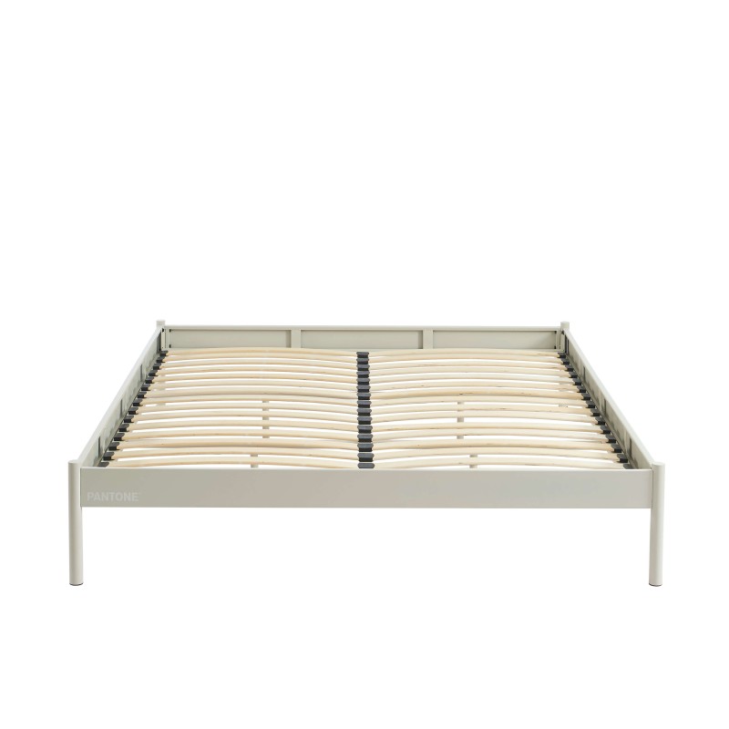 Letto PANTONE 140x190 in metallo beige sabbia con rete inclusa