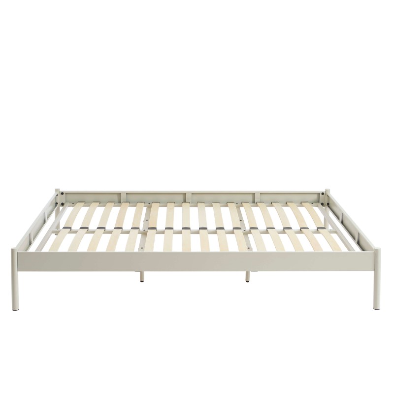 Letto PANTONE 140x190 in metallo beige sabbia con rete inclusa